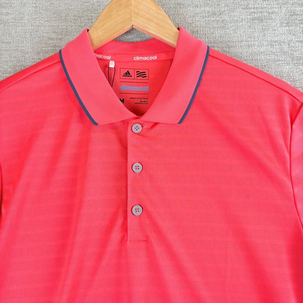 BRAND NEW Adidas Golf Climacool Club Tipped Polo Shirt Mens M Pink AE4283 NWT